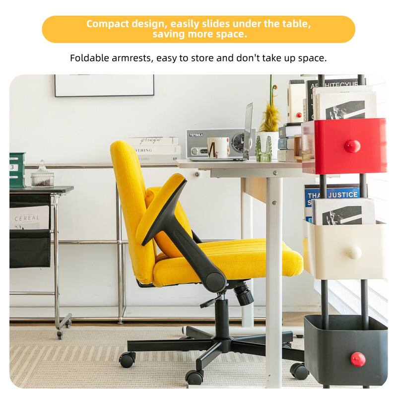 Compact design, easily slides under the table, saving more space. Foldable armrests, easy to store and don't take up space.