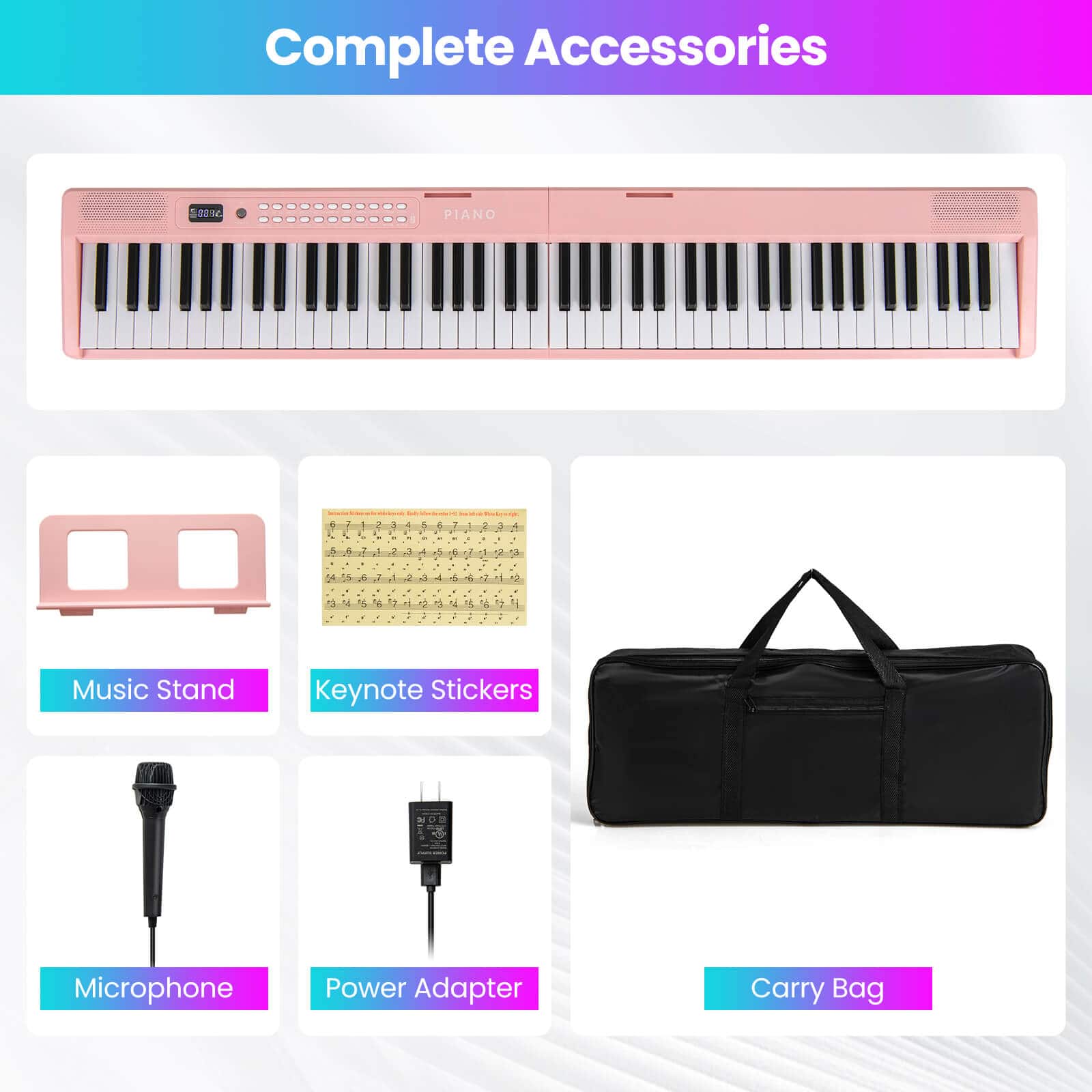 Costway 88 Key Folding Piano Keyboard with Wireless MIDI Dual