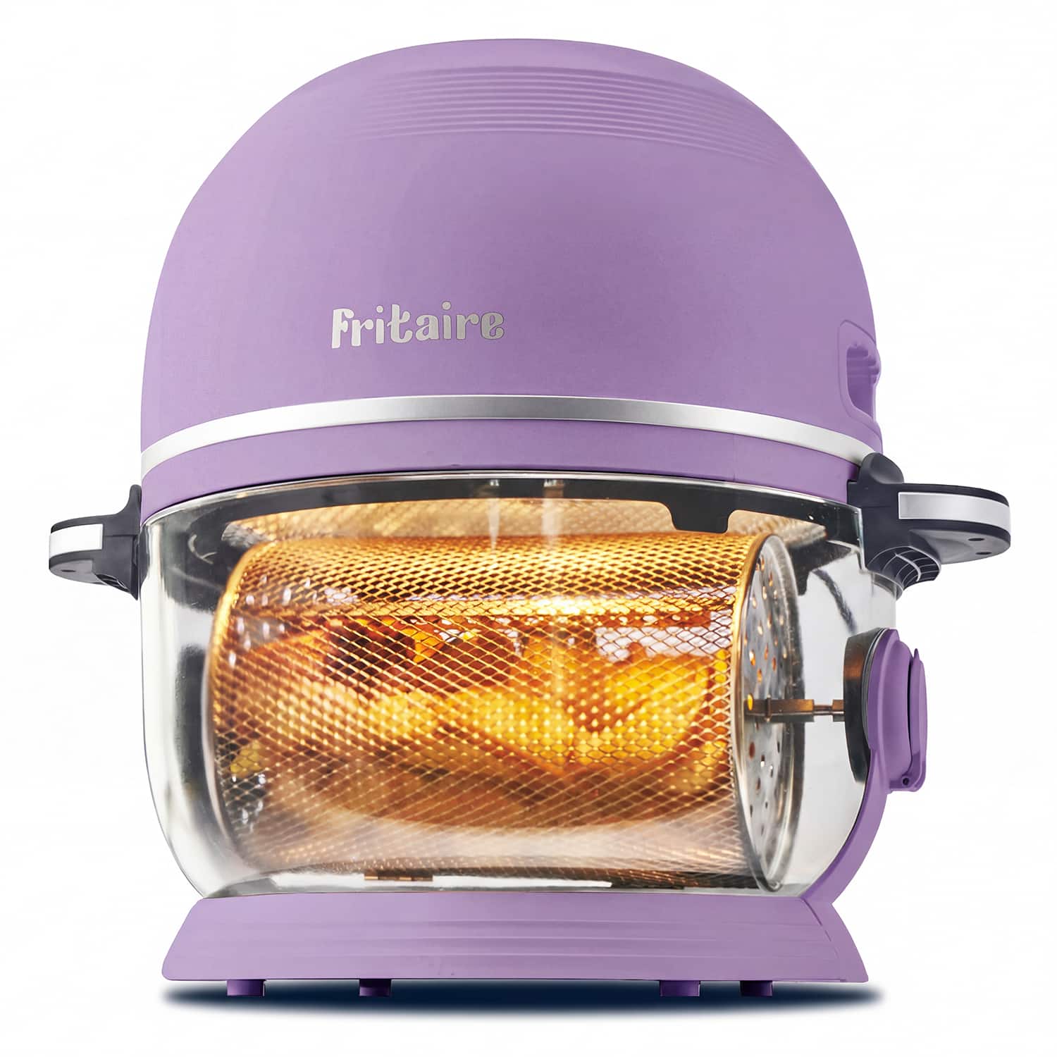 Fritaire - Non-Toxic Air Fryer - Glass Air Fryer, 5qt, Teflon-Free, PFOA- Free, w/ Accessories - Rotisserie and Tumbling Basket - Lavender