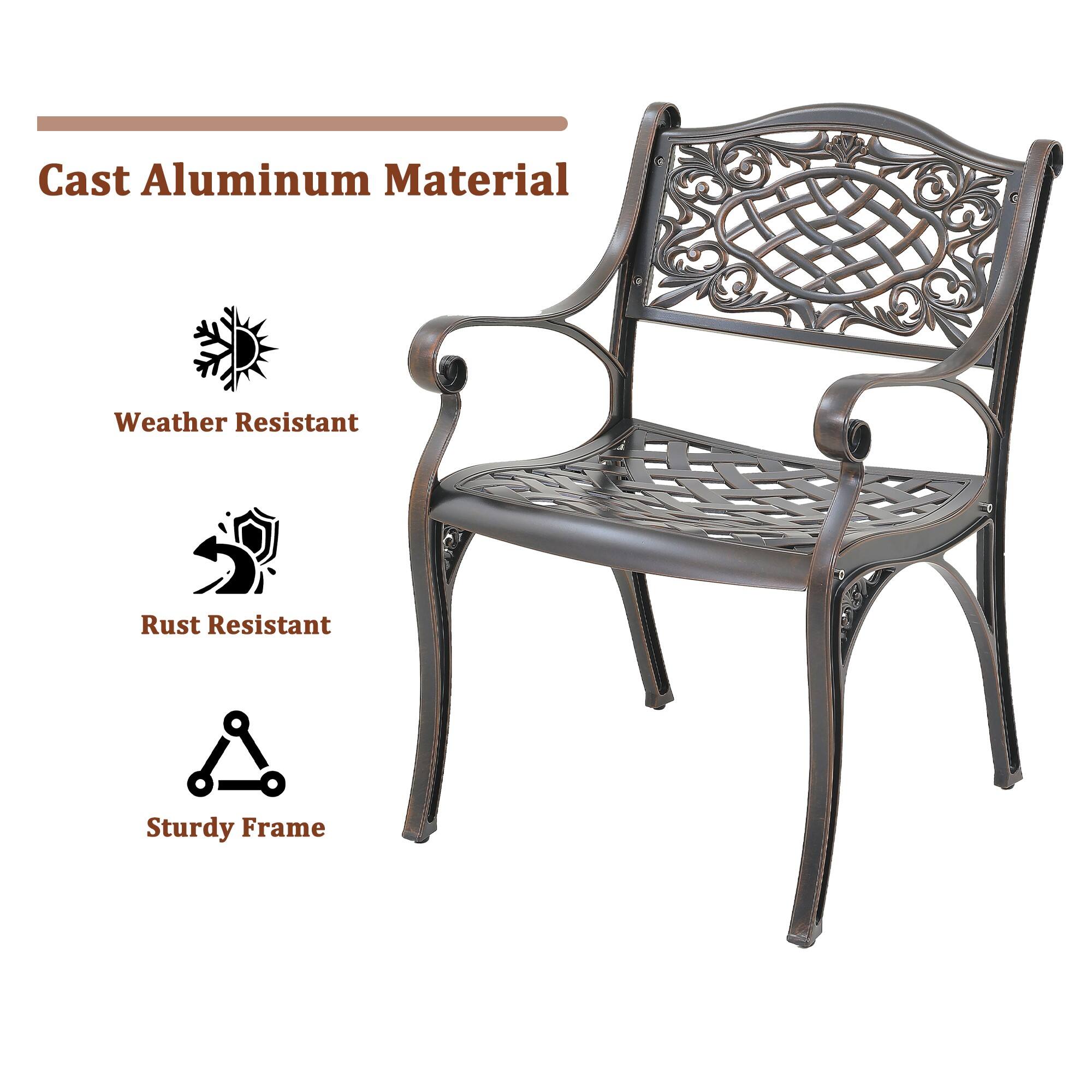Cast Aluminum Material  
Weather Resistant  
Rust Resistant  
Sturdy Frame