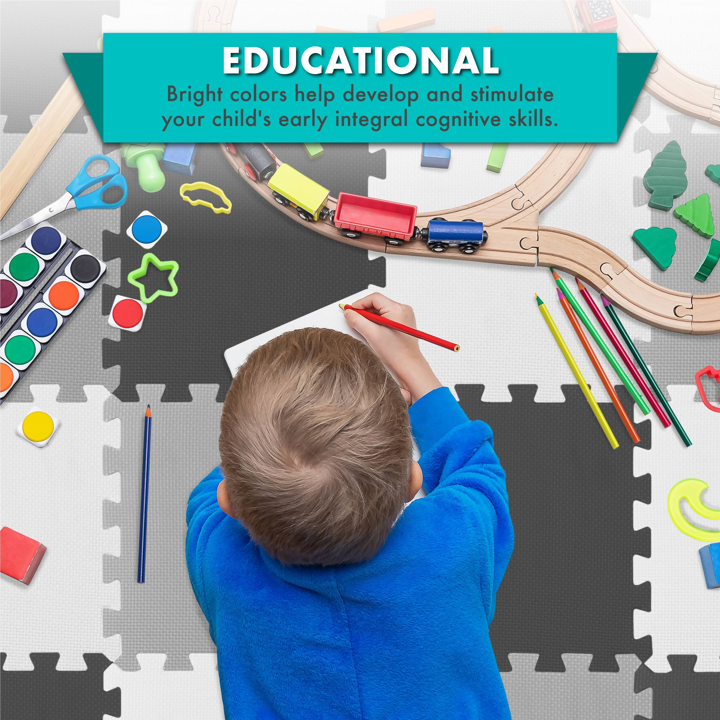 EDUCATIONAL  
Bright colors help develop and stimulate your child's early integral cognitive skills.