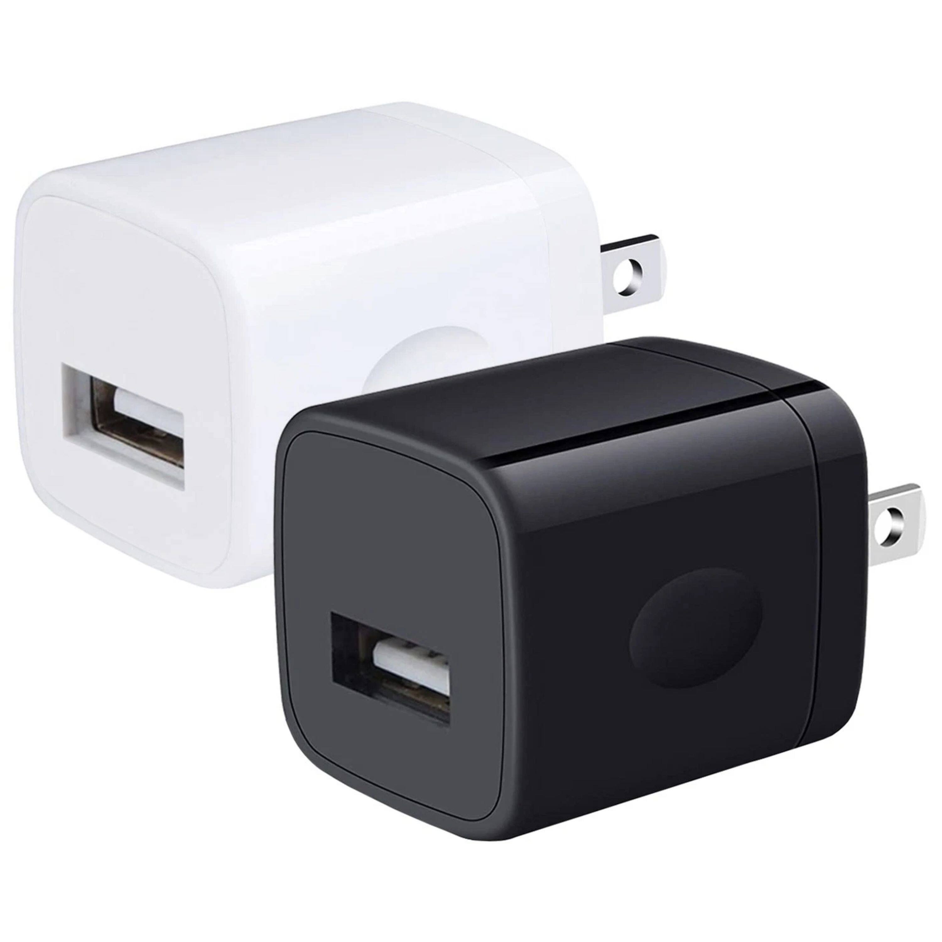 Left. Kitcheniva - USB Wall Charger 5V With US Plug For Smart Devices White 2 Pack.