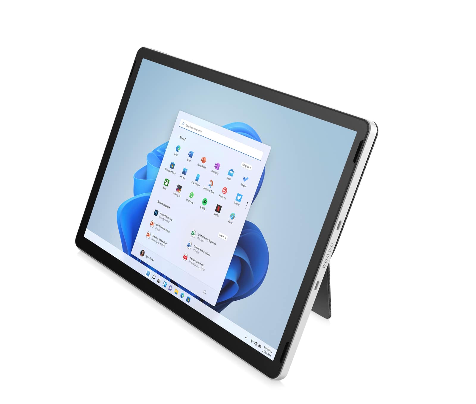 Front Zoom. HP - 11" Tablet - Intel Pentium - 4GB Memory - 128GB SSD - Natural Silver.