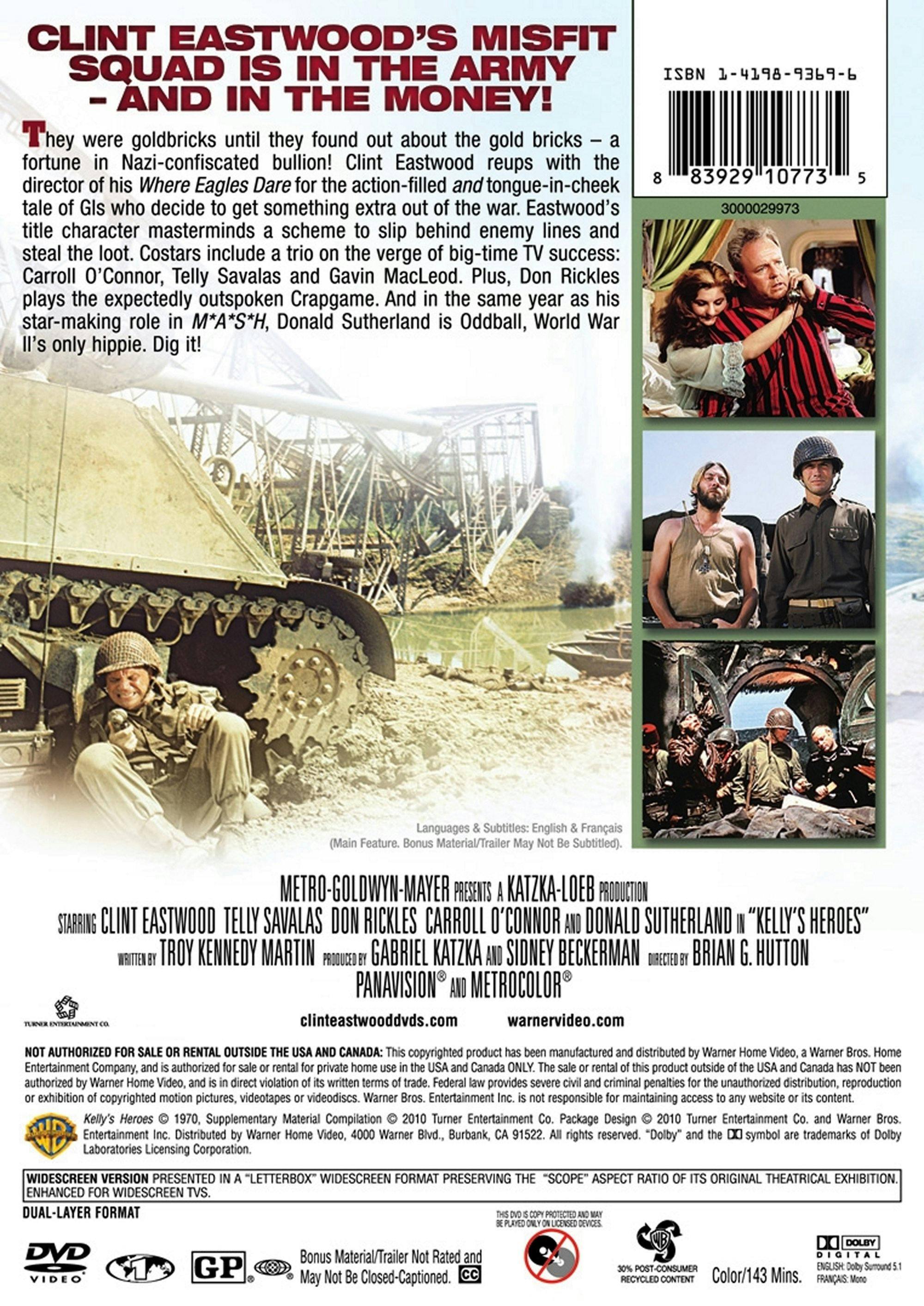 Back. Kelly's Heroes (DVD Widescreen) [DVD].