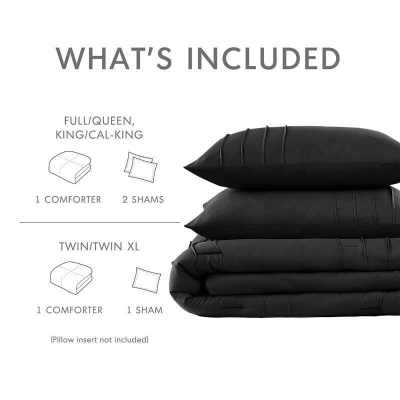 WHAT'S INCLUDED

FULL/QUEEN, KING/CAL-KING
1 COMFORTER
2 SHAMS

TWIN/TWIN XL
1 COMFORTER
1 SHAM

(Pillow insert not included)