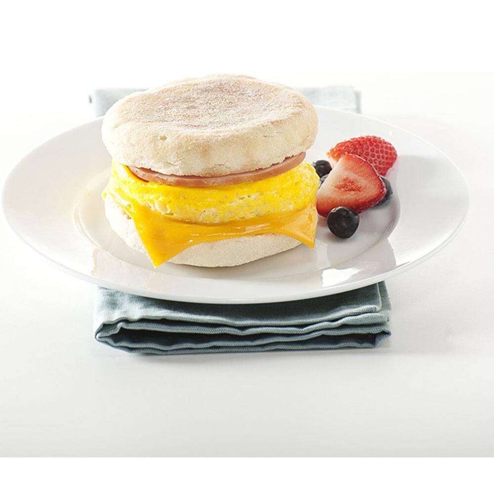 Angle. Nordicware - Microwavable Egg and Muffin Breakfast Pan - White base/clear lid.