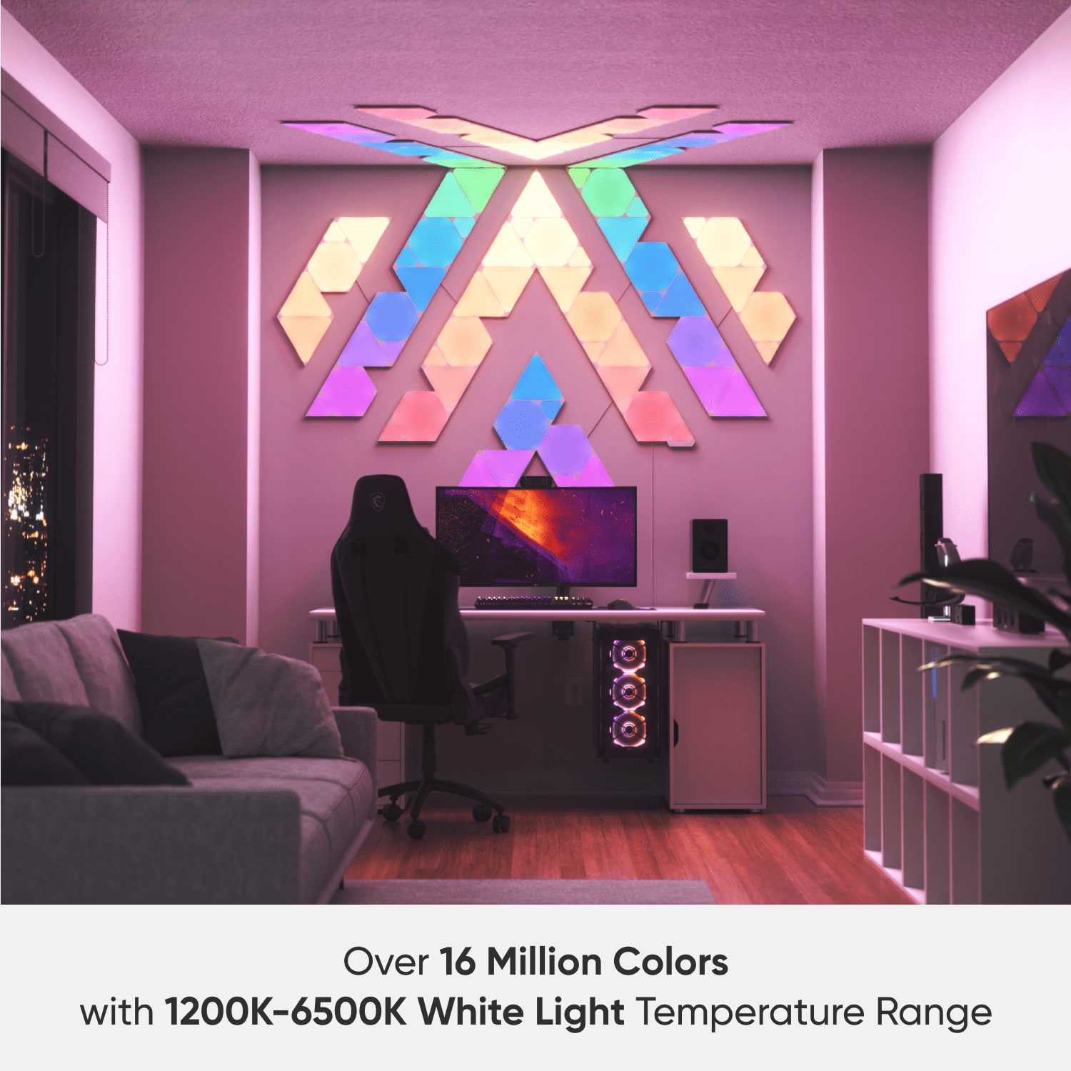 Over 16 Million Colors with 1200K-6500K White Light Temperature Range