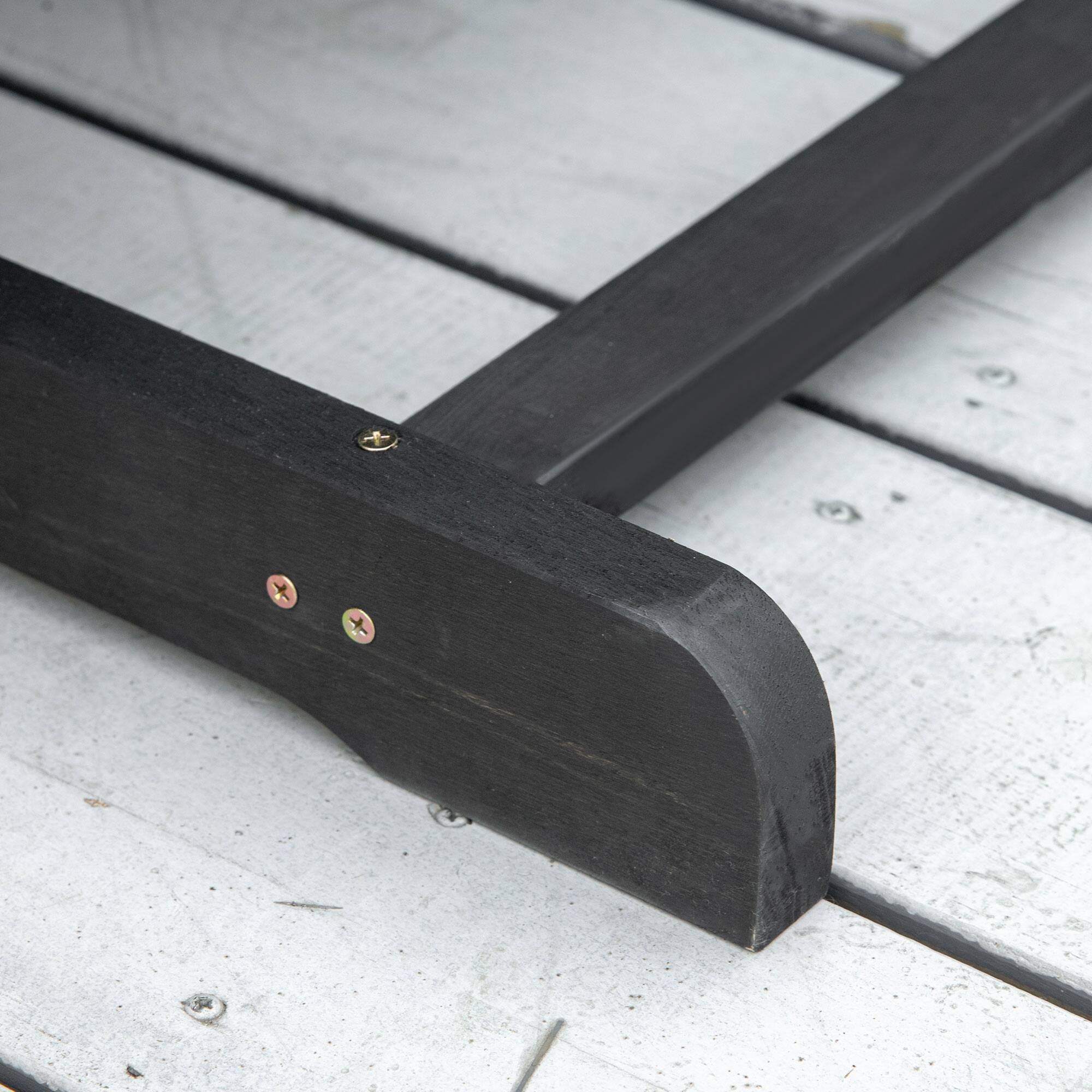 Alt View 5. Outsunny - 2-Person Patio Swing Glider Bench with Quick Drying Design and Wide Armrest, Wood Rocking Chair Loveseat - Black.