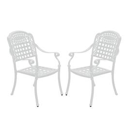 Mondawe - 2 Piece Cast Aluminum Dining Chair - White