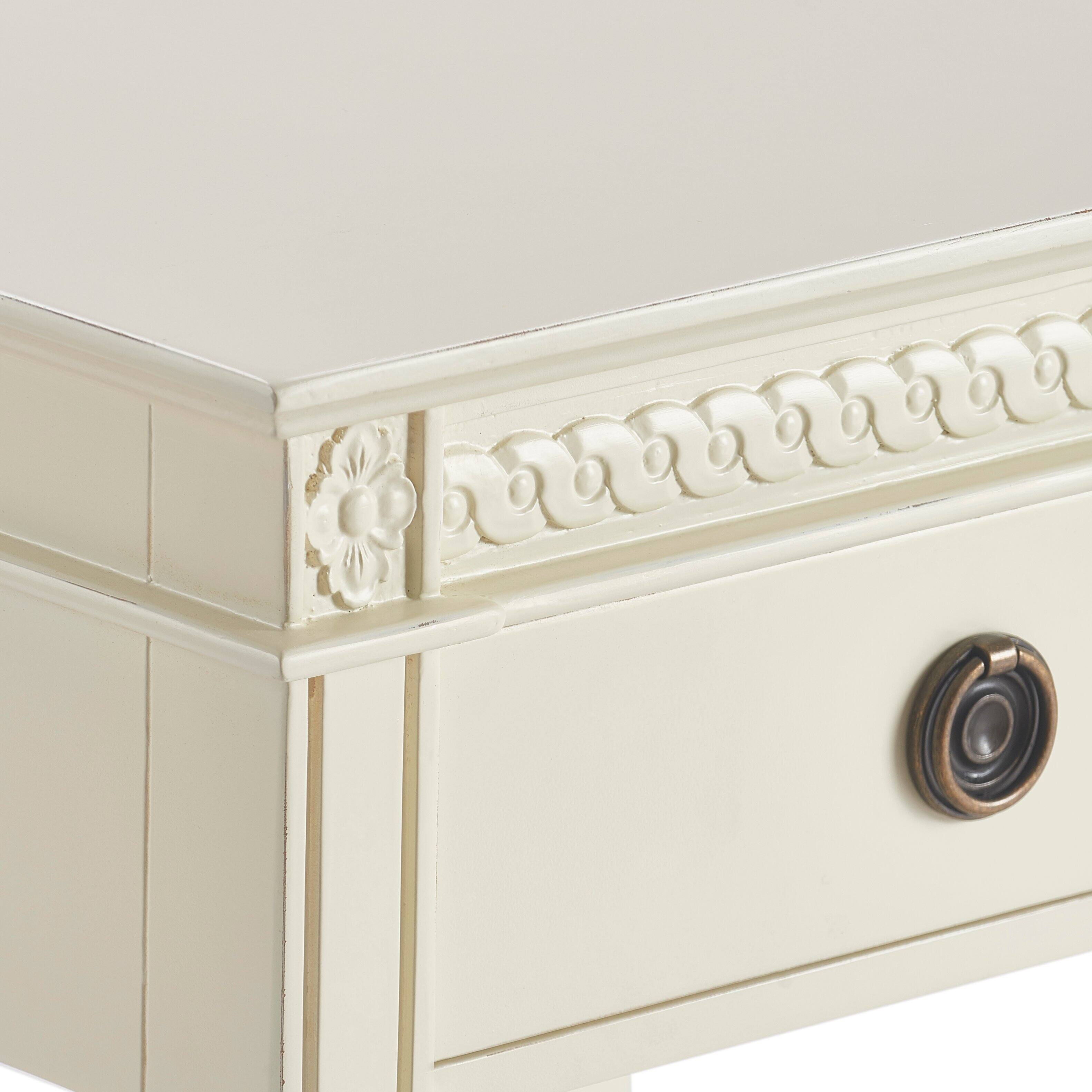 Alt View 4. Finch - Finch Westport 1 Drawer End Table, Vintage Cream - Reclaimed Oak.