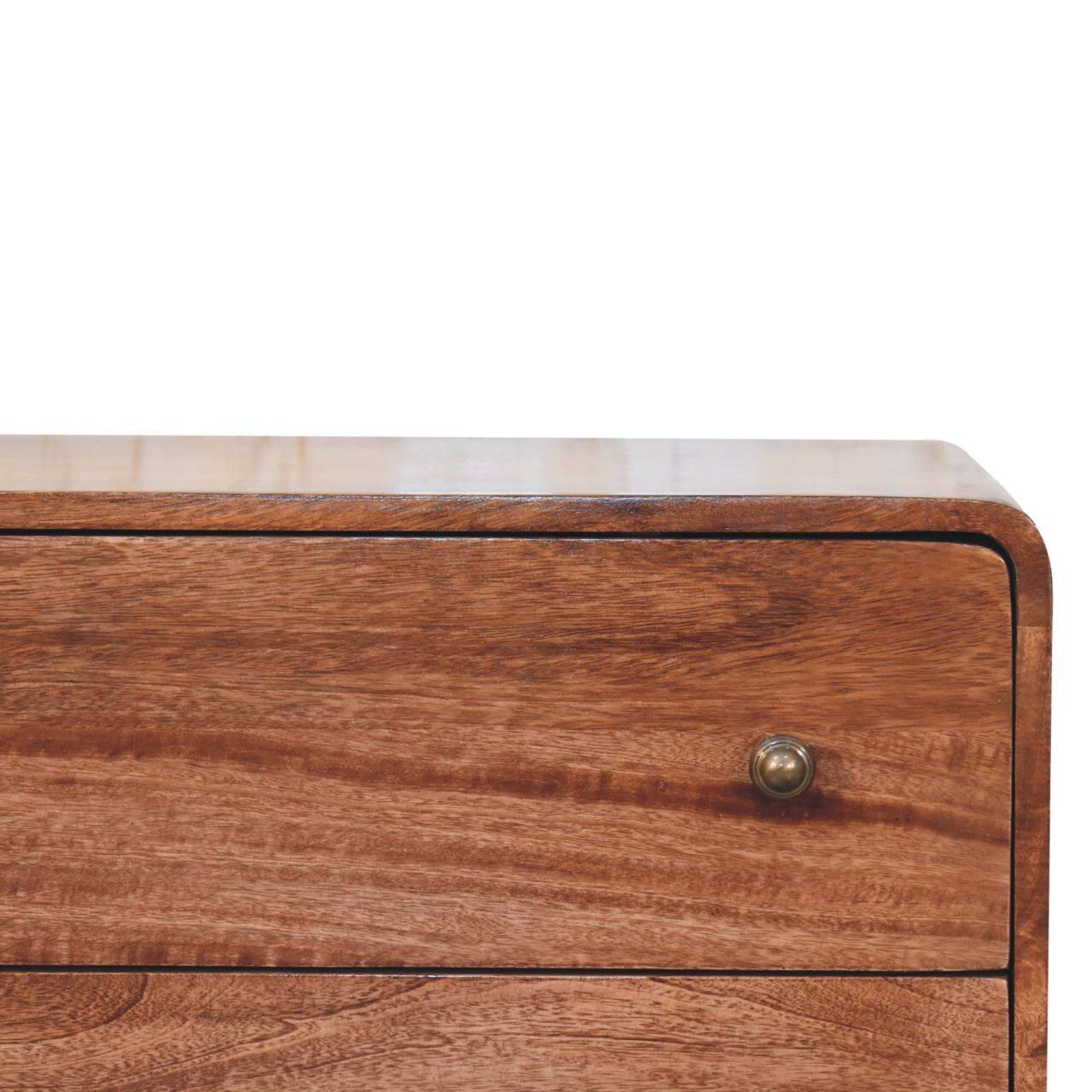 Back. Artisan Furniture - Artisan Furniture Solid Wood Curved Honey Caramel Chest, 3 Drawers, Brown - Brown.