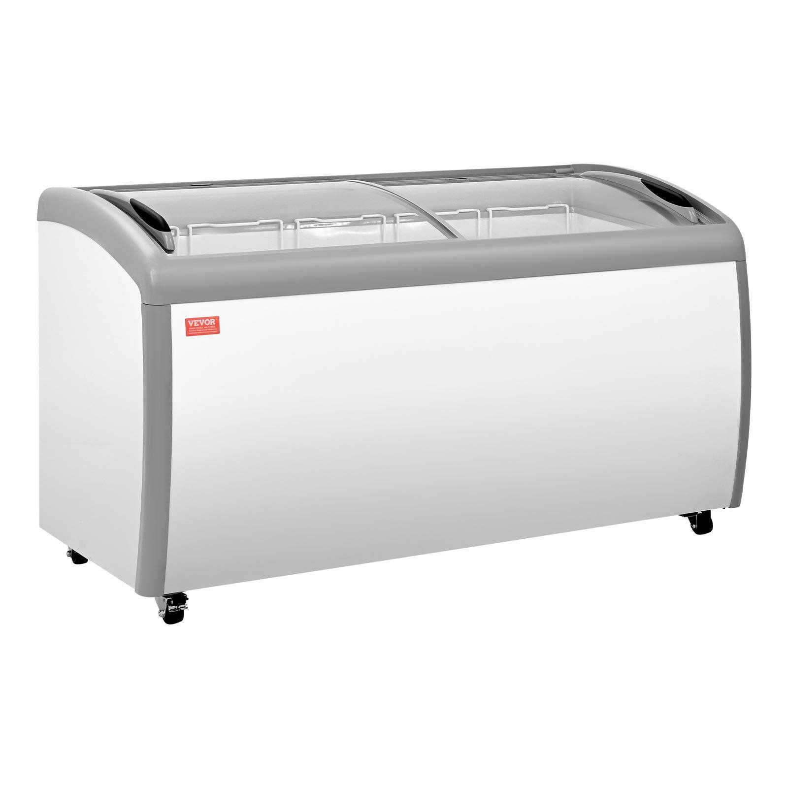 Alt View 5. VEVOR - Commercial Ice Cream Display Case, 16.3 Cu.ft Chest Freezer, -19 to 3℉ Temp Adjustable Mobile Top Deep Freezer - White.