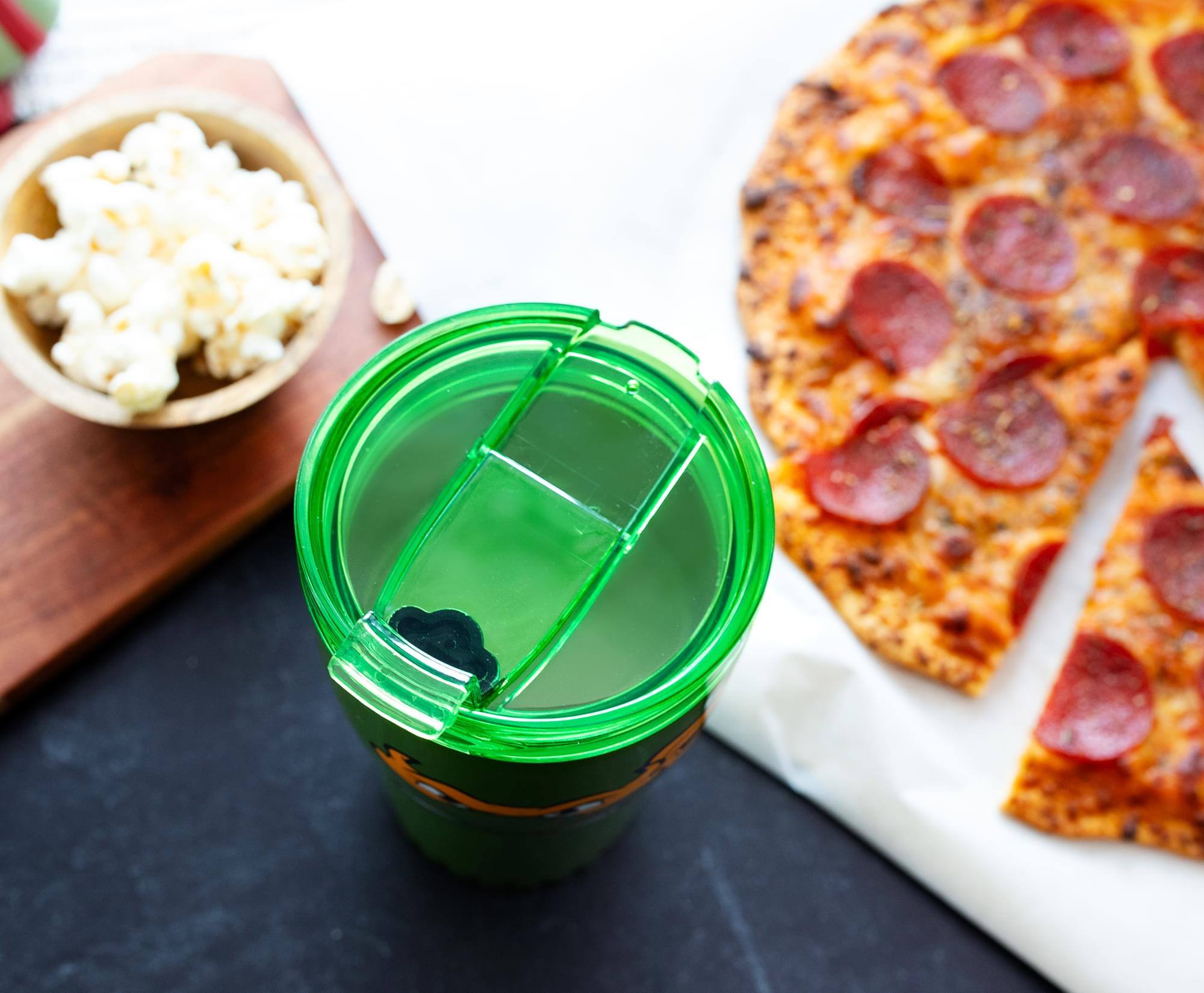 Alt View 5. Silver Buffalo - Teenage Mutant Ninja Turtles Michelangelo Stainless Steel Tumbler With Lid - Green.