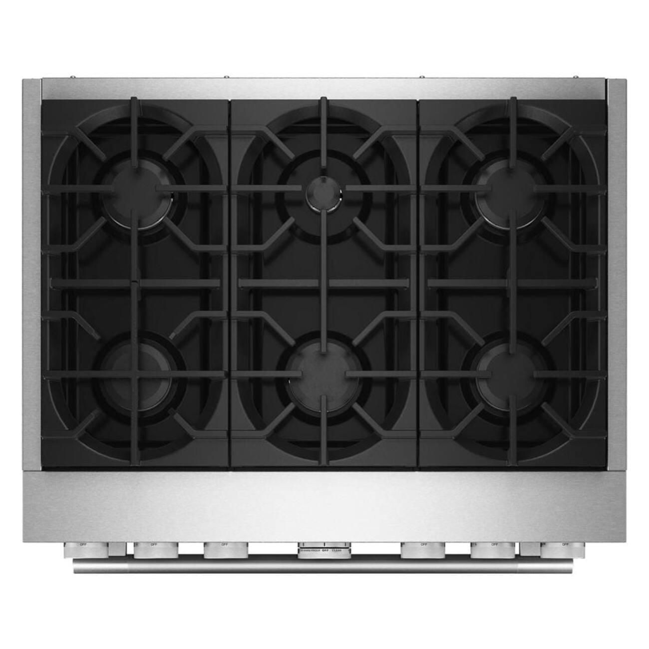 Alt View 9. KitchenAid - 36 inch Wide 6 burner Commercial-Style 5.1 cu. ft. Freestanding Dual Fuel Range with No Preheat Air Fry Mode - Stainless Steel.