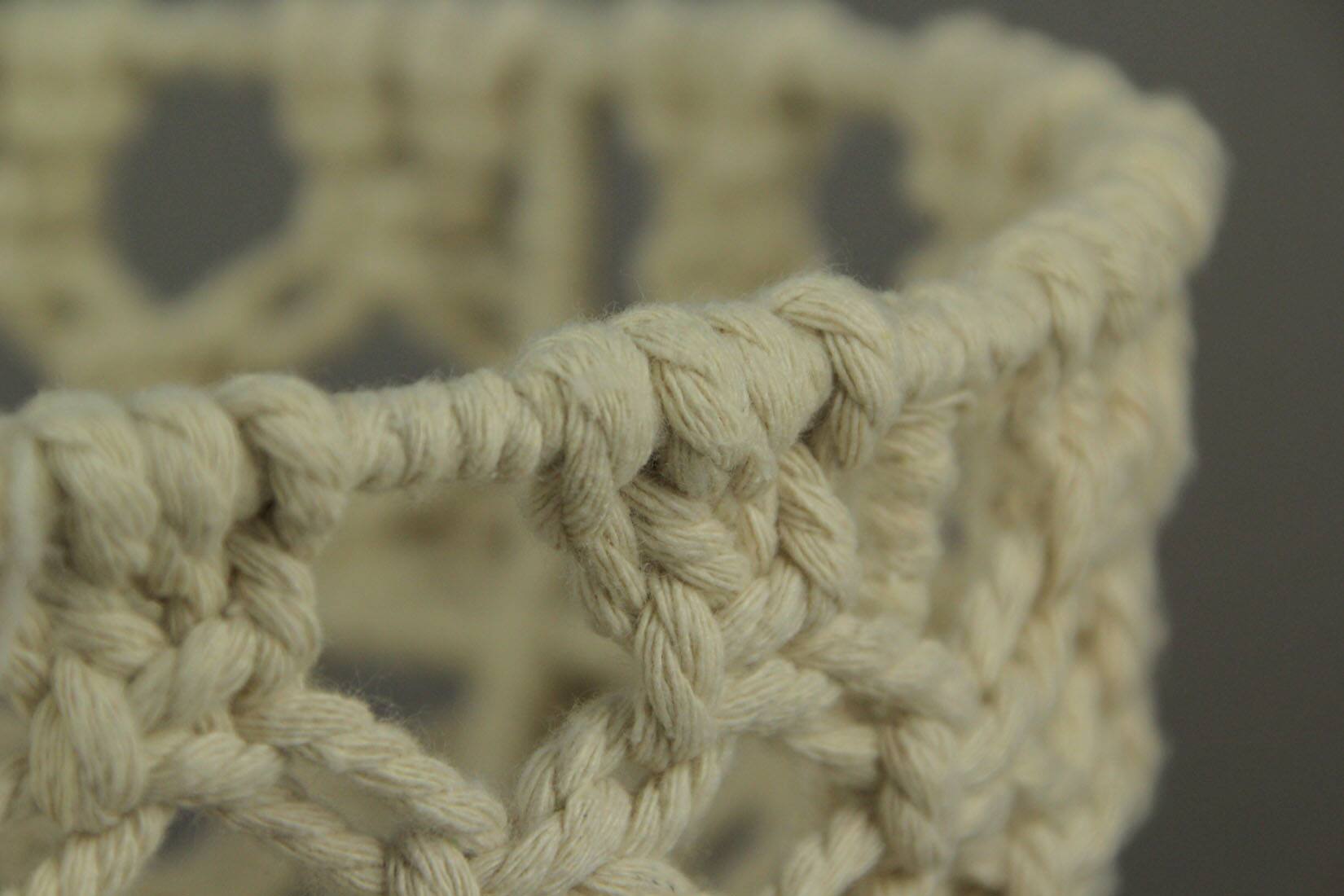 Alt View 2. Things2Die4 - Off-White Handwoven Macrame Decorative Bowls Set of 2 - Off-white.