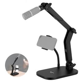 Neewer - Desk Mic Stand with Phone Clamp & Flexible Arm, 3.3lb Load, MS022