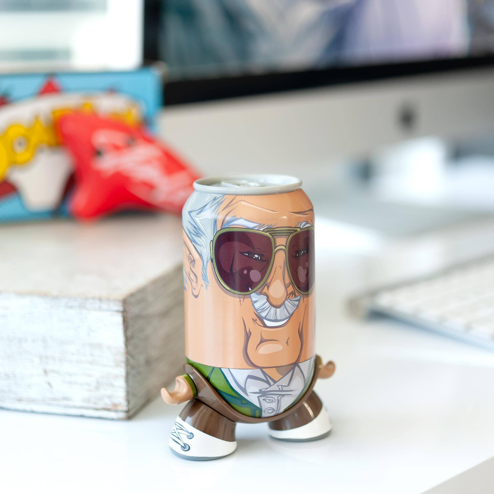 Alt View 4. Nerd Block - Stan Lee SodaZ Vinyl Can | Self-Balancing Collectible With Base | 5" Figure.