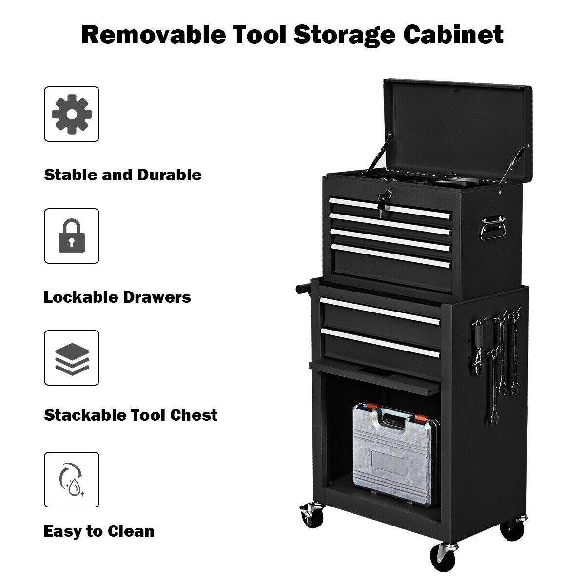 Removable Tool Storage Cabinet
Stable and Durable
Lockable Drawers
Stackable Tool Chest
Easy to Clean