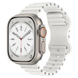 StrapsCo - Motion Strap Silicone Rubber Watch Band For Apple Watch - 40mm/41mm/42mm - White