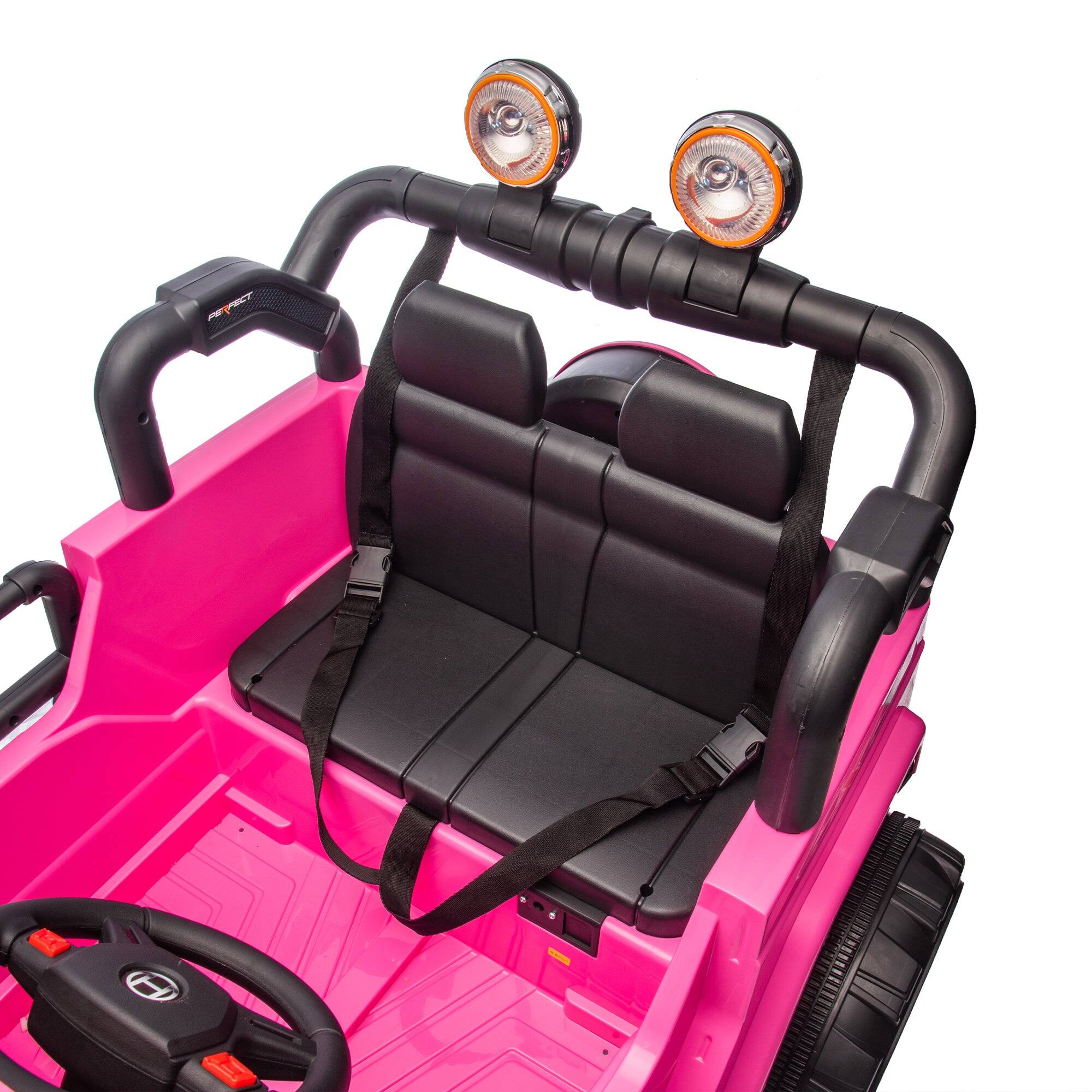 Alt View 3. Boyel Living - 3+ Pink 24V Kids Ride On UTV with Parents Remote Control Twin 80W Motors 4Wheel Sh - pink.