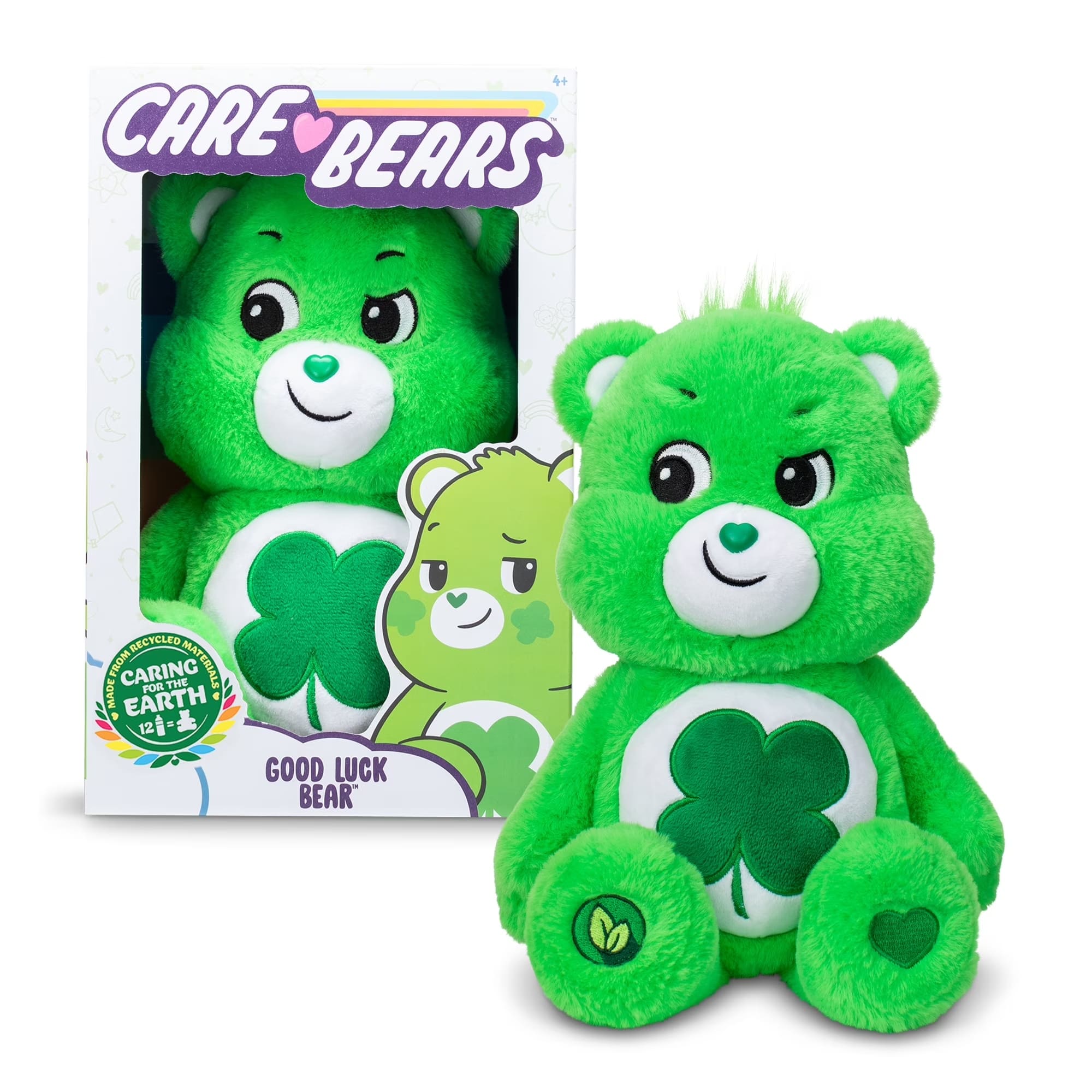 Photos - Soft Toy Care Bears - Good Luck Bear Medium Plush - 14 Inch Classic Stuffed Animal - Green 22064002-UP