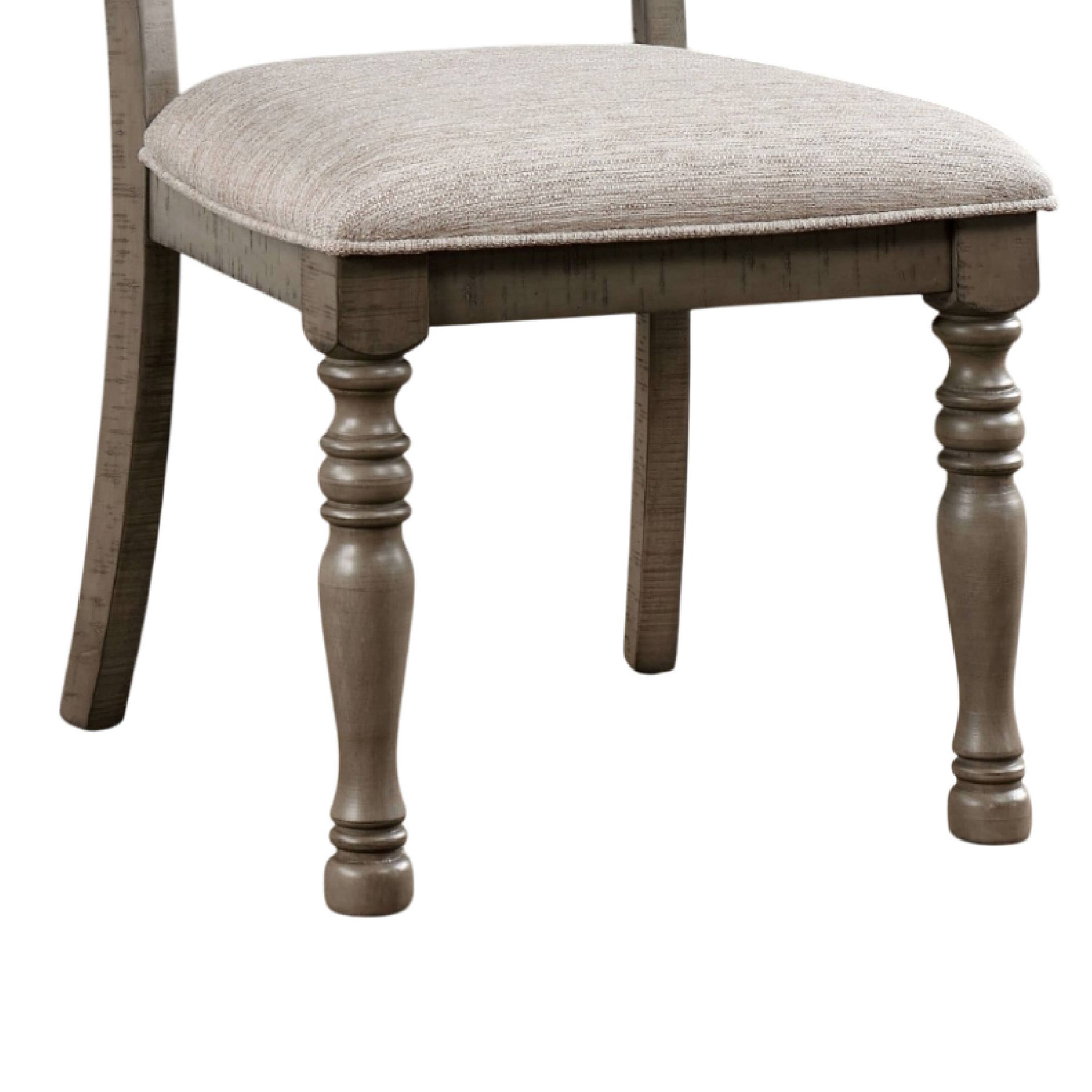 Alt View 3. Manhattan Lane - Cay Side Dining Chair Set of 2, Turned Legs, Curved Back - Antique Gray, Gray.