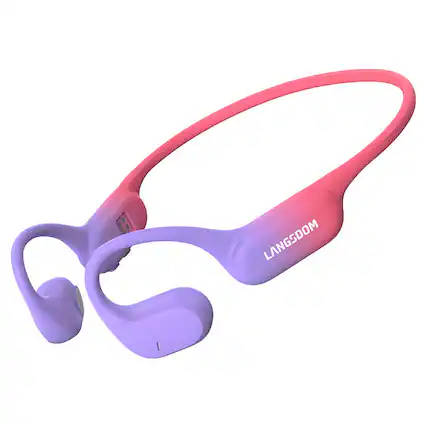 Front. PRIMEPLUS - Air Wave Pro Open-Ear Air Conduction Headphones, Bluetooth 5.4 Wireless Sports Headphones, 17.5H Battery Life, IP67 - Purple.