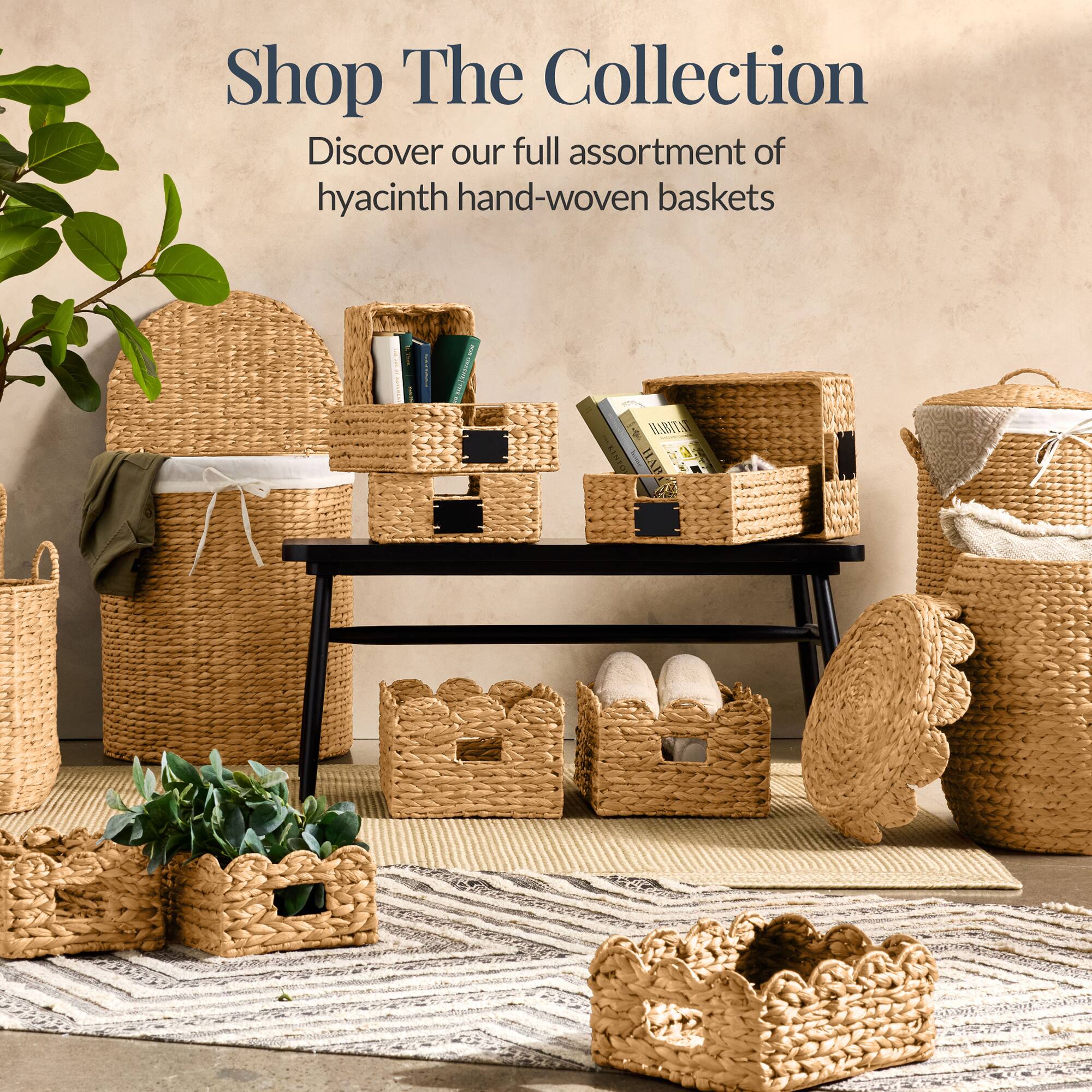 Shop The Collection  
Discover our full assortment of hyacinth hand-woven baskets
