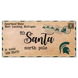 Fan Creations - Michigan State Spartans 6'' x 12'' Letter to Santa Sign - Multicolor