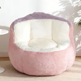 Trinkets Crazed - Bean Bag Chair, Multicolor 41.7" Oversized Cloud Bean Bag Sofa with Back Support - Pink