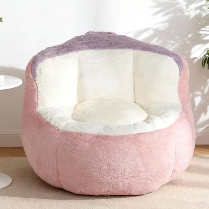 Front. Trinkets Crazed - Bean Bag Chair, Multicolor 41.7" Oversized Cloud Bean Bag Sofa with Back Support - pink.