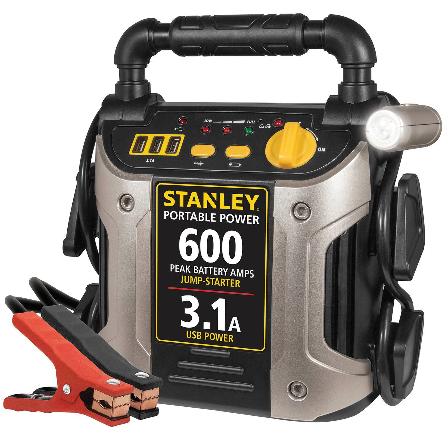 STANLEY PORTABLE POWER  
600 PEAK BATTERY AMPS JUMP-STARTER  
3.1A USB POWER
