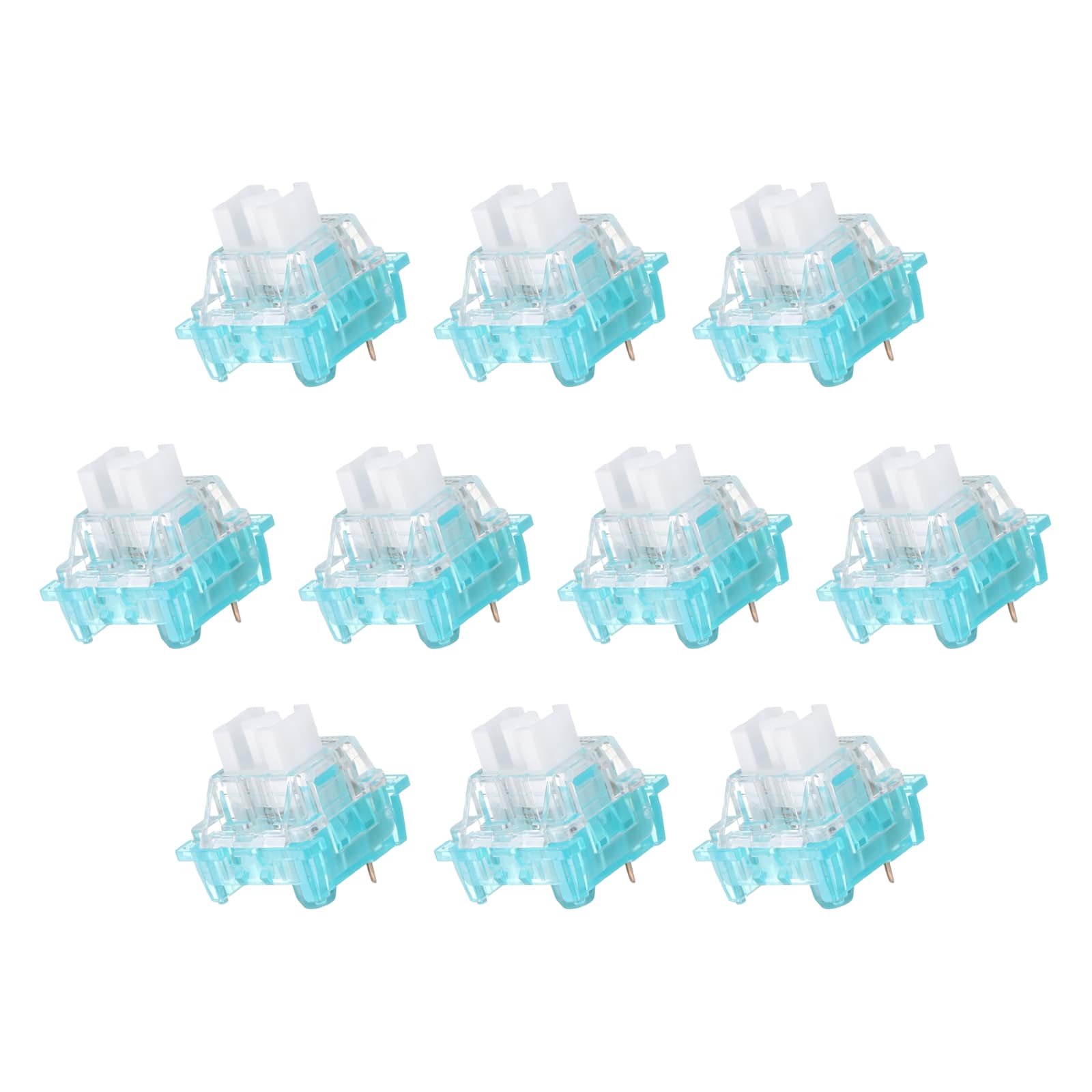 Unique Bargains - 10pcs Keyboard Switches (3-Pin 45gf) Dustproof Pre-Lubed Tactile Linear Switch Replacement for MX Mechanical Keyboard - Blue