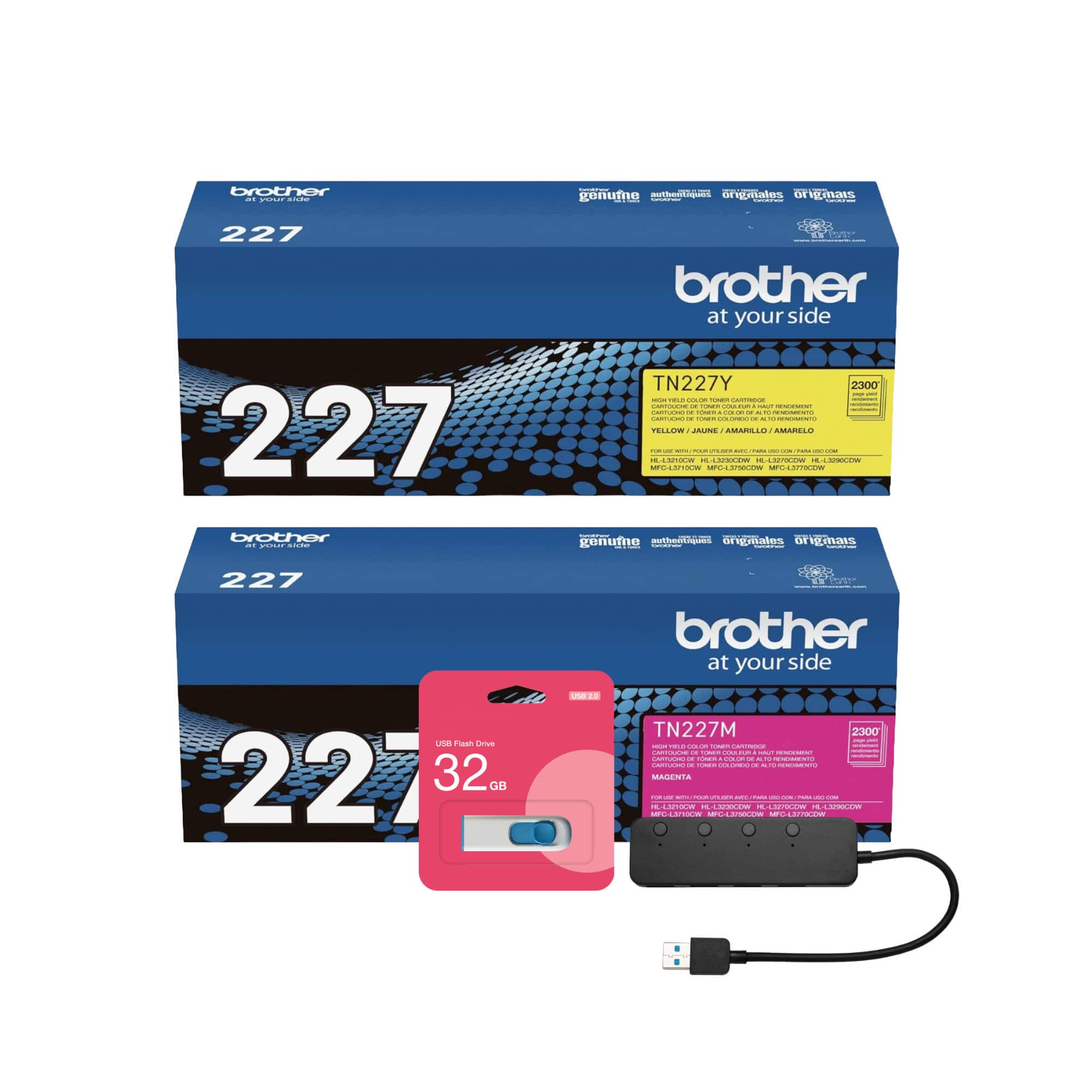 Brother - High-Yield Toner Cartridge Bundle with USB Hub and 32GB Flash Drive