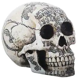 Pacific Trading - Paranormal Skull Head with Ouija Symbols Collectible Figurine 6.25 inch - Beige