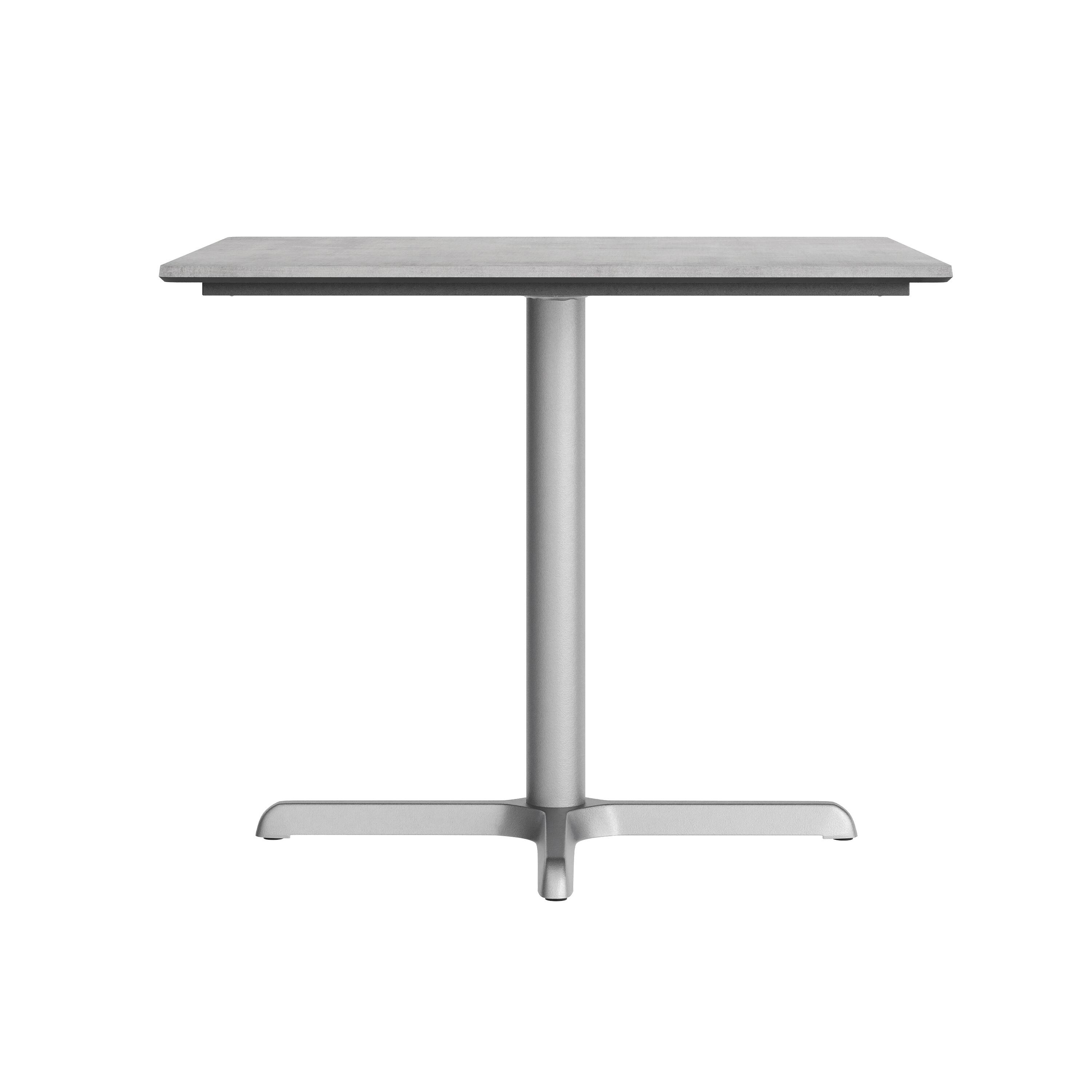 Alt View 7. Emma + Oliver - PureShield Indoor Outdoor Tabletop with Seam-Free Surface Innovation and Cast Iron Bistro Table Base - Gray Faux Concrete/Silver Base.