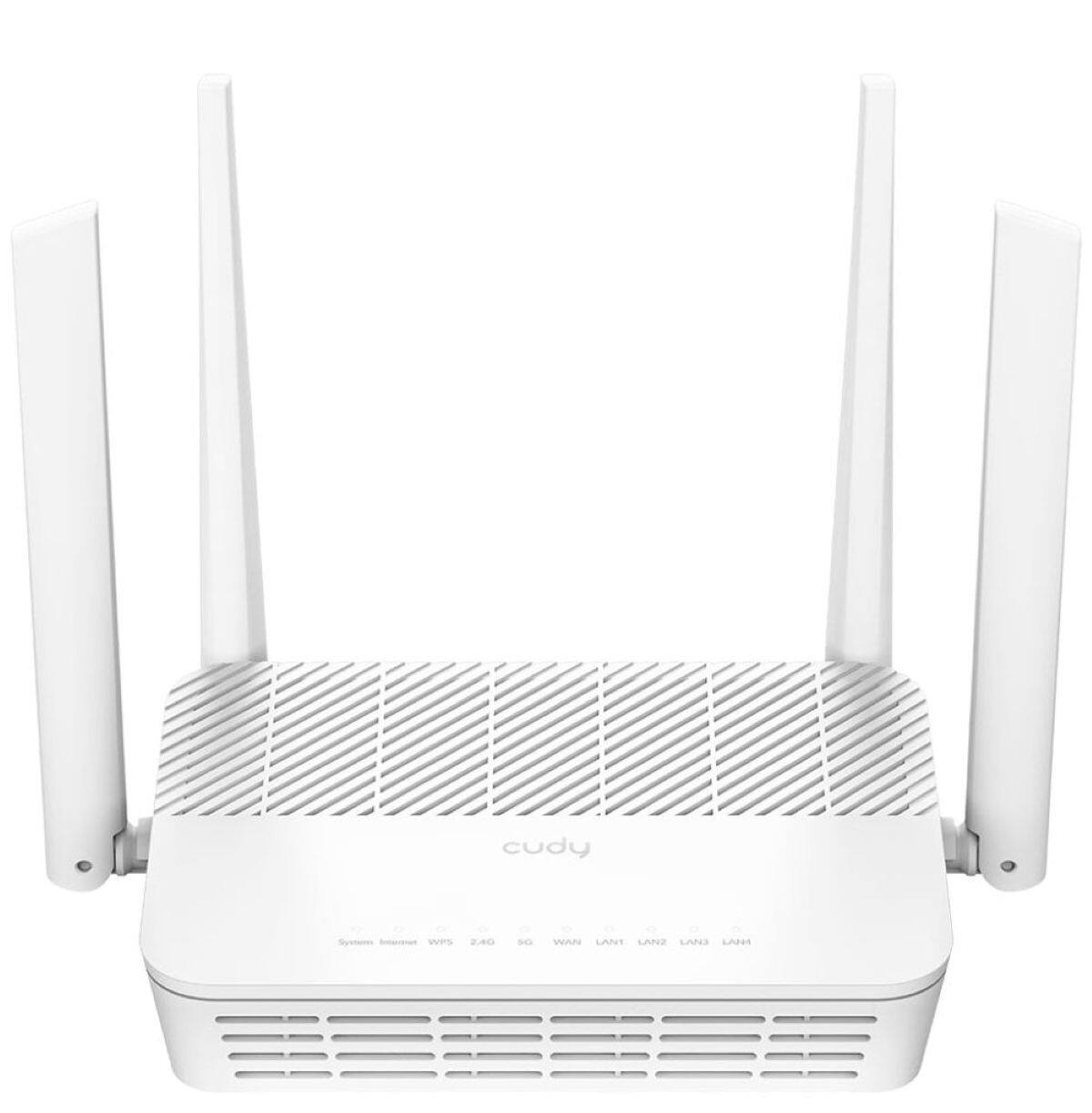Cudy - AX3000 Multi Gigabit Dual Band Wi-Fi 6 Mesh Router, 2.5Gbps WAN RJ45, 4 Gigabit RJ45, 4 5dBi Antennas, MU-MIMO, VPN - White