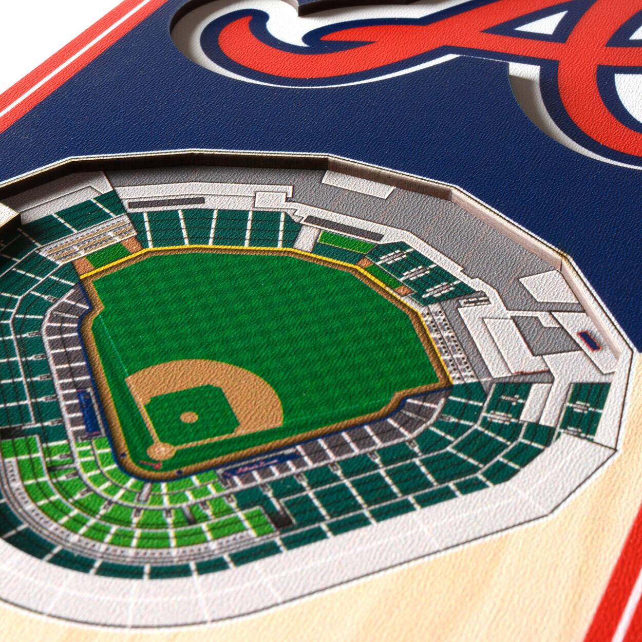 Alt View 1. YouTheFan - Atlanta Braves 6'' x 19'' 3D StadiumView Banner - Multicolor.