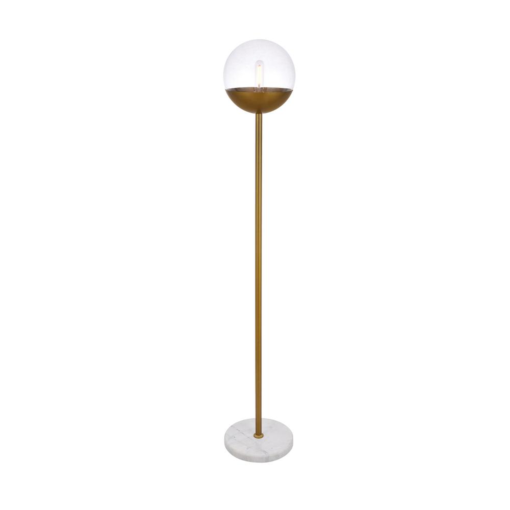 Alt View 1. Living District - Eclipse 1 Light Brass Floor Lamp With Clear Glass - Brass And Clear.