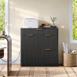 Anysun - Freestanding Office File Cabinet with Built-in Charging Station, Large Drawers, Doors & Adjustable Shelves for Home