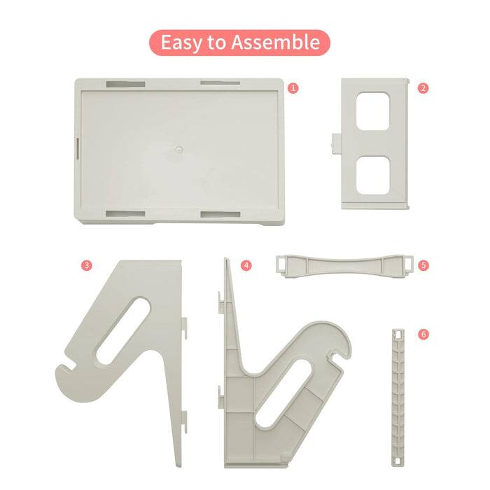 Easy to Assemble

1. Base
2. Back Panel
3. Left Side Panel
4. Right Side Panel
5. Top Frame
6. Divider