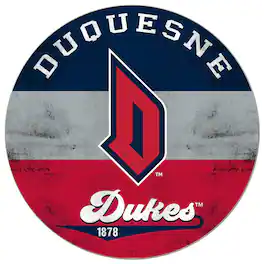 Jardine - Duquesne Dukes 20'' x 20'' Retro Logo Circle Sign - Navy
