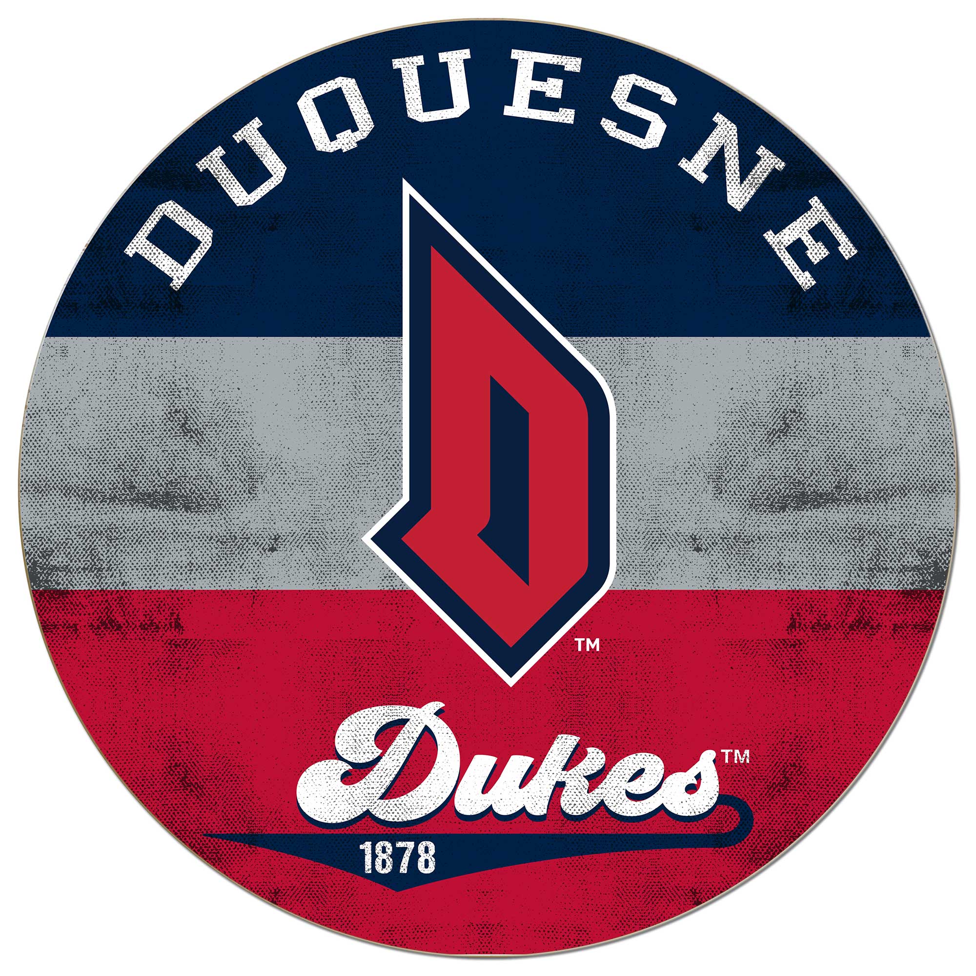 Duquesne Dukes 20'' x 20'' Retro Logo Circle Sign