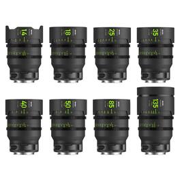 NiSi - ATHENA PRIME Cine Master 8-Lens Kit with 14mm T2.4, 25mm, 35mm, 40mm, 50mm, 85mm T1.9, 18mm, 135mm T2.2 Lens,