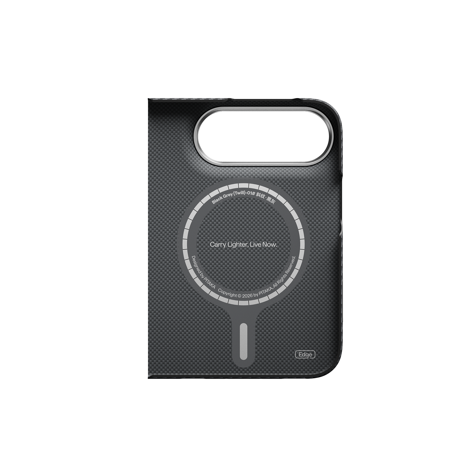 Grey (Twill)-01# Black  
Carry Lighter, Live Now.  
AWARTHA EADNER Designe ed Reserv PITAKA All Rights Copyright 2026 by PITAKA.  
Edge