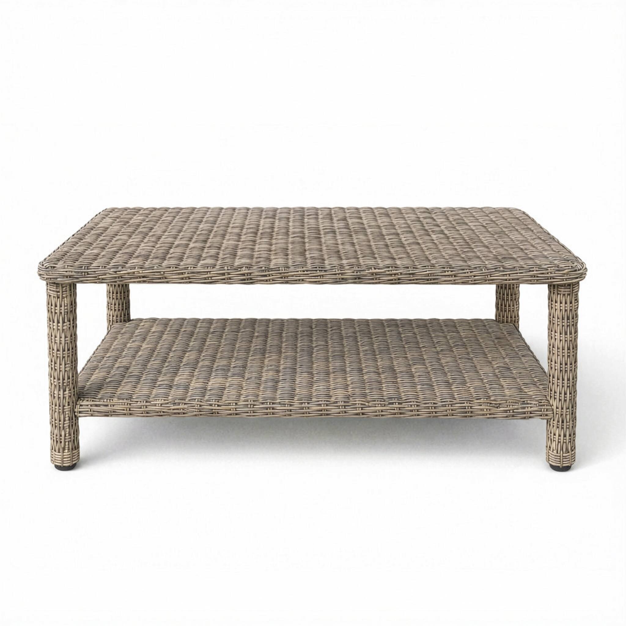 Alt View 7. Martha Stewart - Lily Pond Indoor-Outdoor Patio Coffee Table with Lower Storage Shelf - Weathered Gray.