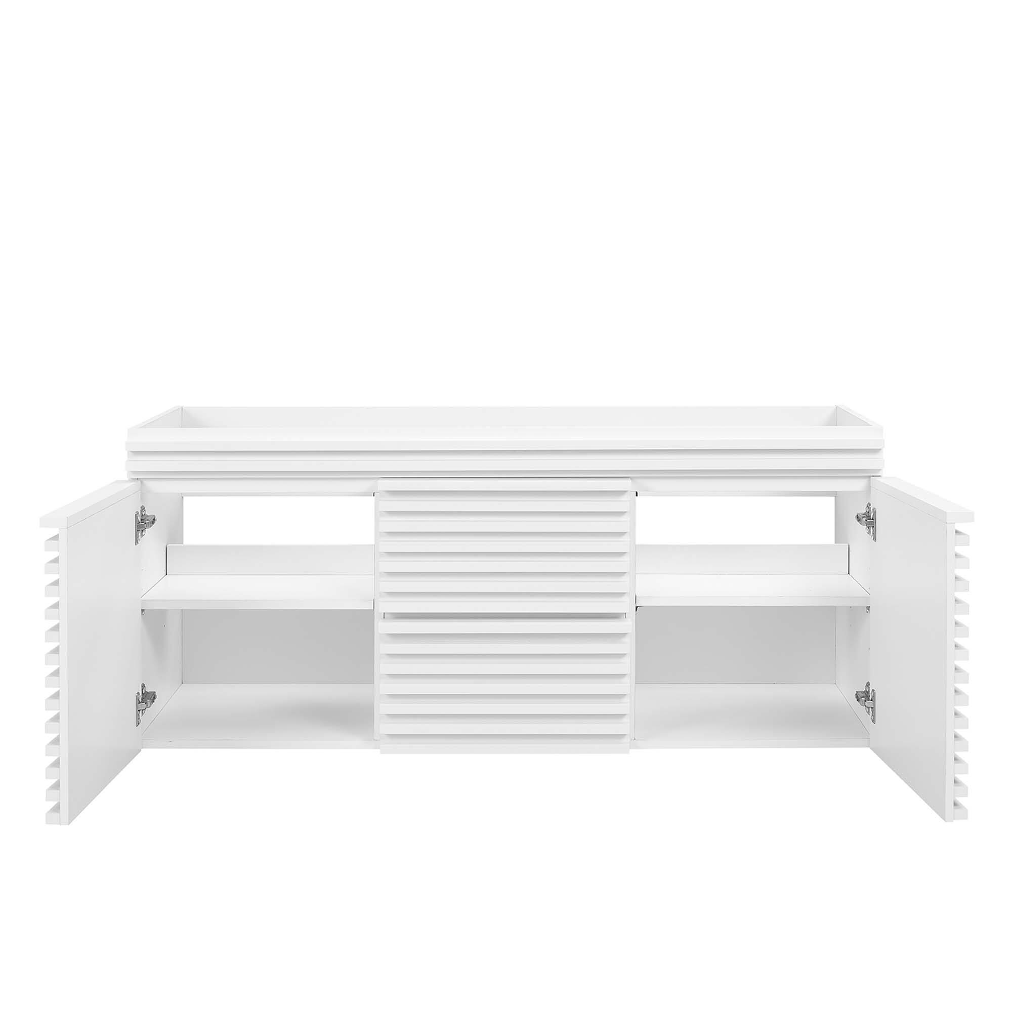 Alt View 4. Modway - Render 48" Wall-Mount Bathroom Cabinet Basin Not Included by Modway - White.