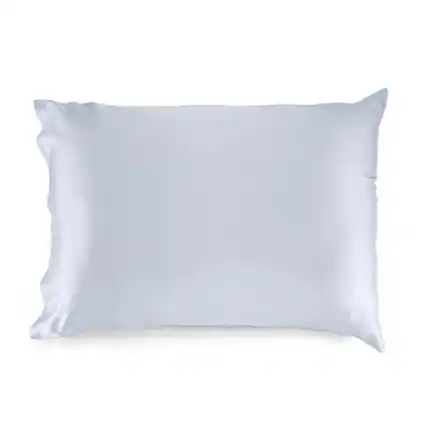 Front. Sleepgram - Sleepgram Regular King Size Breathable Cooling Grade 6A Silk Pillowcase, Grey - Platinum.