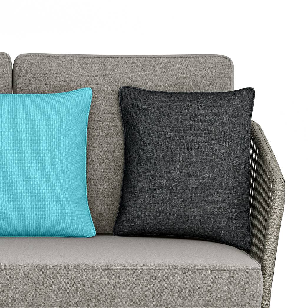 Alt View 4. Simpli Home - Carmel 75 inch Wide Contemporary Outdoor Sofa in Polyester Fabric - Sand Drift.