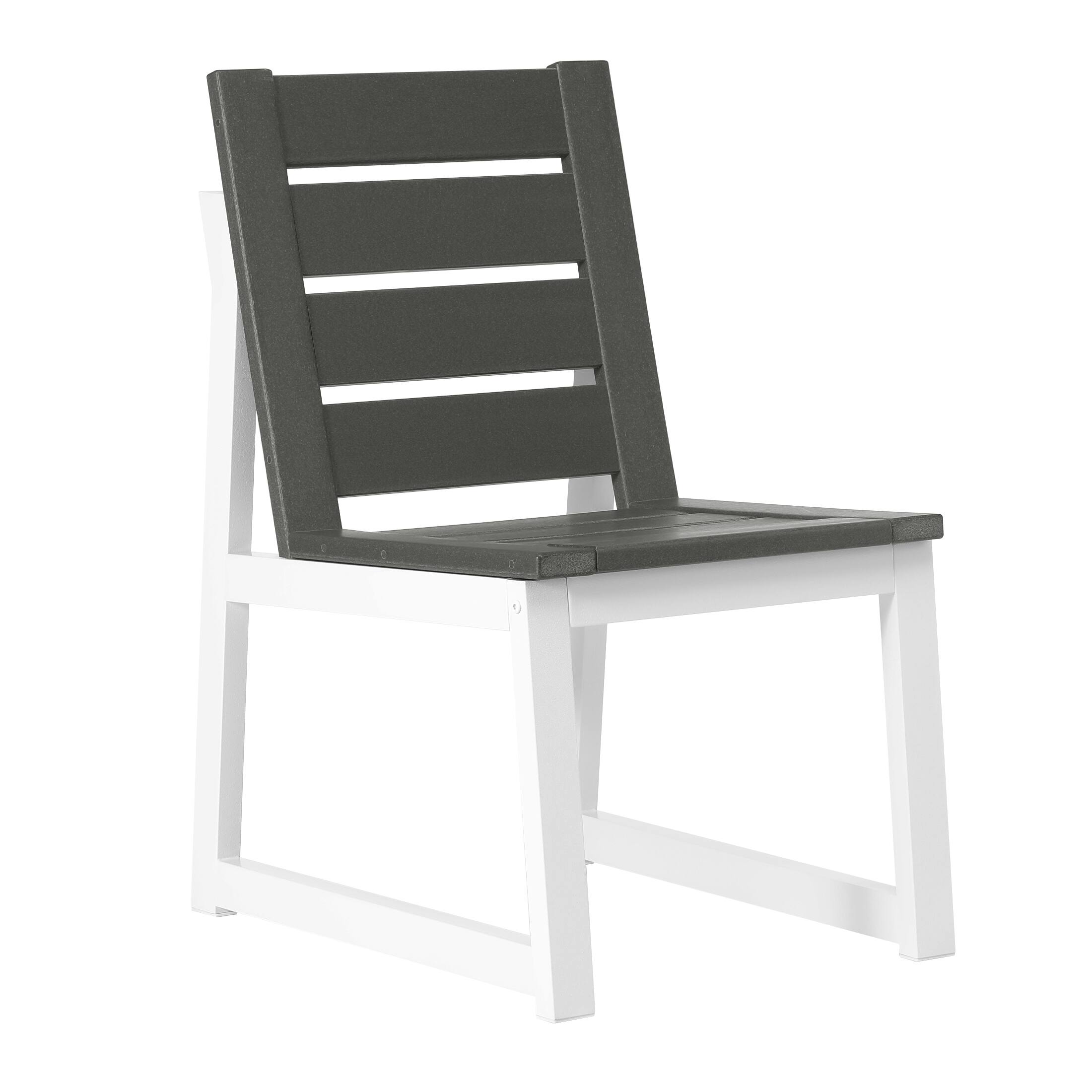 Alt View 3. WestinTrends - WestinTrends Cape May 7-Piece HDPE Outdoor Furniture Patio Dining Table With Umbrella Hole and Chairs Set For 6 - Gray.